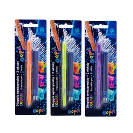 ASTRA - Gumovateľné pero OOPS! 0,6mm, modré, dve gumy + 2ks náplní, blister, 201022002, Mix produktov
