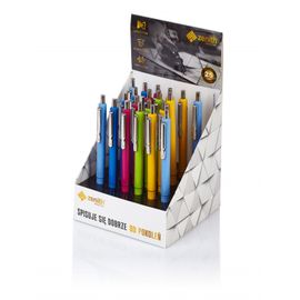 ASTRA - ZENITH 25 Color, Guľôčkové pero 0,8mm, modré, mix farieb, stojan, 4252000