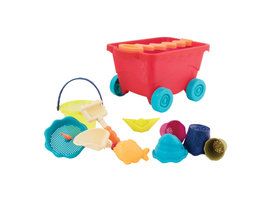 B-TOYS - Vozík s hračkami na piesok červený