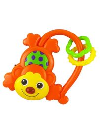 BABY MIX - Detská hrkálka so zvukom Opička oranžová