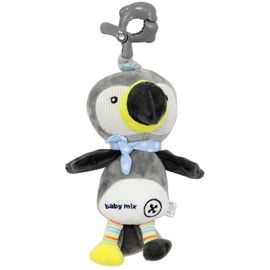 BABY MIX - Detská plyšová hračka s hracím strojčekom Tukan sivý