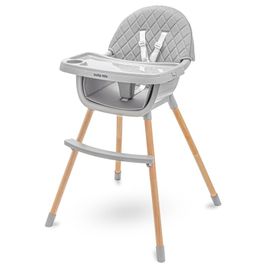 BABY MIX - Jedálenská stolička Freja wooden dark grey