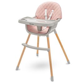 BABY MIX - Jedálenská stolička Freja wooden dusty pink