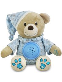BABY MIX - Plyšový zaspávačik medvedík s projektorom modrý