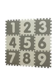 BABYDAN - Hracia podložka Puzzle Grey s Číslami 90 x 90 cm