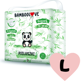 BAMBOOLOVE - Plienky jednorazové bambus veľ. L 9-14 kg 21 ks