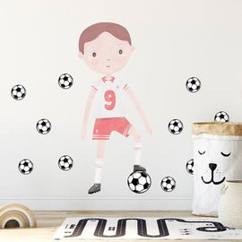BAYO - Samolepka na stenu Futbalista červená