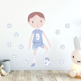BAYO - Samolepka na stenu Futbalista modrá