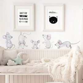 BAYO - Samolepka na stenu Myšia rodina