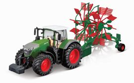 BBURAGO - Bburago 10cm farm traktor na zotrvačík s vlečkou fendt