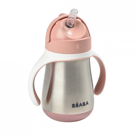 BEABA - Hrnček termoizolačný so slamkou nerez 250ml Pink