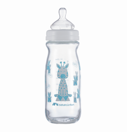 BEBECONFORT - Dojčenská fľaša Emotion Glass 270ml 0-12m White