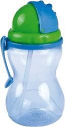 CANPOL BABIES - Fľaša športová sa slamkou 370ml - modrá