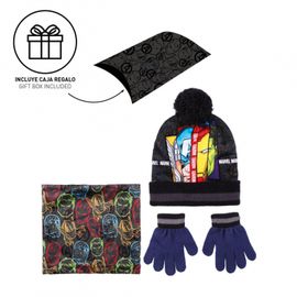 CERDÁ - Zimný set v darčekovom balení (čiapka, nákrčník, rukavice) AVENGERS, 2200009624
