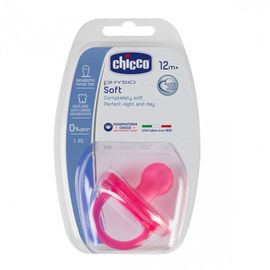 CHICCO - Cumlík celosilikónový Physio Soft ružová 12m+