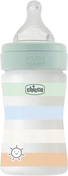 CHICCO - Fľaša dojčenská Well-being silikón 150ml chlapec