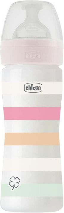 CHICCO - Fľaša dojčenská Well-being silikón 250ml dievča