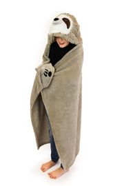 COZY NOXXIEZ - BL809 Leňochod - hrejivá deka s kapucňou so zvieratkom a labkovými vreckami