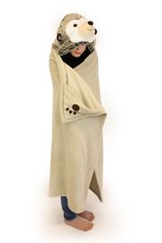 COZY NOXXIEZ - BL810 Ježko - hrejivá deka s kapucňou so zvieratkom a labkovými vreckami