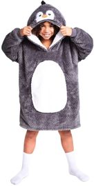 COZY NOXXIEZ - CH323 Tučniak - hrejivá televízna mikinová deka s kapucňou pre deti 7 - 12 rokov