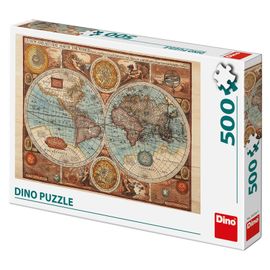 DINO - Mapa sveta z roku 1626, 500 dielikov