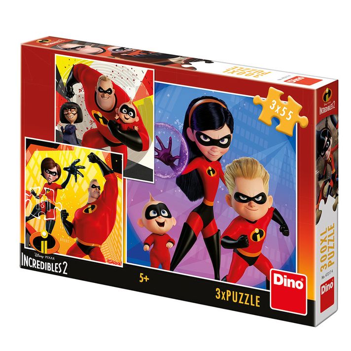 DINOTOYS - rodina úžasných 2: hrdinovia 3x55 Puzzle