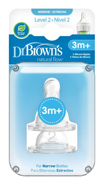 DR. BROWNS - Cumlík na fľaše Options+ úzke 3m+ silikónový 2ks (322-INTL)