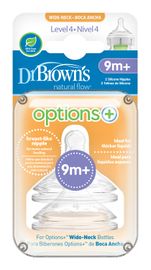 DR.BROWNS - Cumlík na fľaše Options+ široké hrdlo 9m+ silikónový 2ks (WN4201)