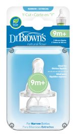 DR.BROWNS - Cumlík na fľaše Options+ úzke 9m+ silikónový na kašu 2ks (312-INTL)