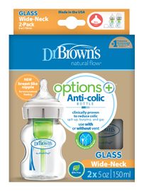 DR.BROWNS - Fľaša antikolik Options+ široké hrdlo 2x150ml sklo (WB52700)