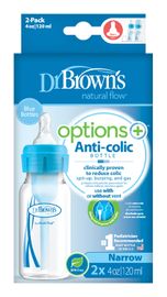 DR.BROWNS - Fľaša antikolik Options+ úzka 2x120ml plast modrá (SB42405)