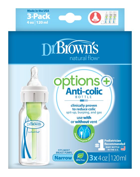DR.BROWNS - Fľaša antikolik Options+ úzka 3x120ml plast (SB43005)