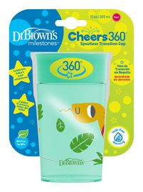 DR.BROWNS - Hrnček Cheers Jungle 300 ml tyrkys. 9m+ (TC01095)