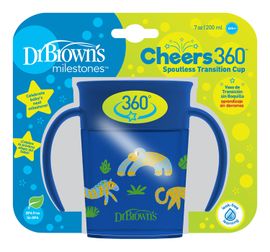DR.BROWNS - Hrnček Cheers Jungle s držad. 200ml, modrý (TC71006)