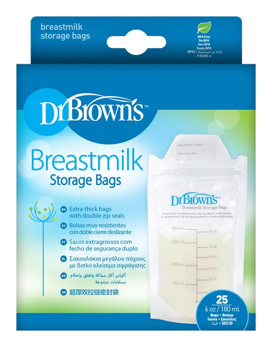 DR.BROWNS - Vrecká na uskladnenie materského mlieka 180ml 25ks (S4005)