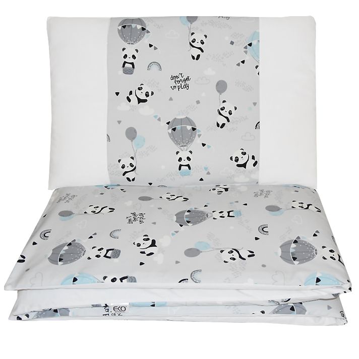 EKO - Bielizeň posteľná 2-dielna Panda 90x120 cm + 40x60 cm