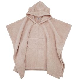 EKO - Pončo bavlnené s kapucňou a uškami Powder pink 75x120 cm