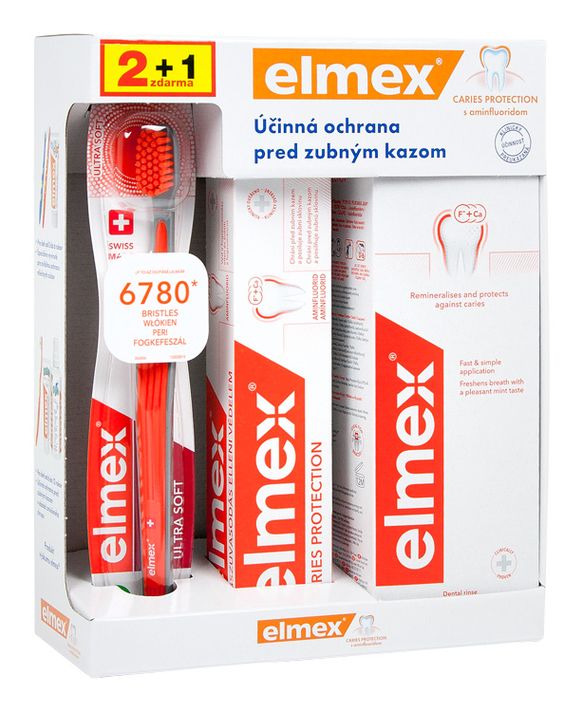 ELMEX - Caries Protection Systém proti zubnému kazu (zubná pasta 75ml, ústna voda 400ml, zubná kefka)