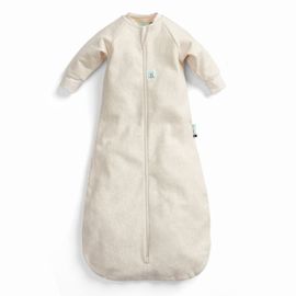 ERGOPOUCH - Vak na spanie s rukávmi organická bavlna Jersey Oatmeal Marle 3-12 m, 6-10 kg, 1 tog