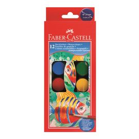FABER CASTELL - Farby vodové Faber-Castell 12 farebné, 24mm