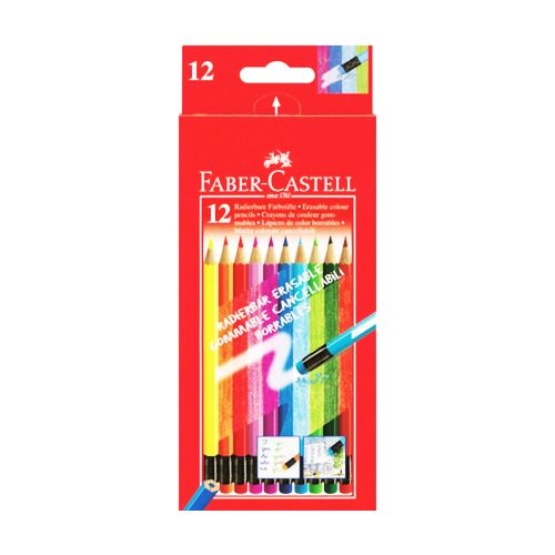 FABER CASTELL - Pastelky Faber-Castell gumovateľné 12 farieb