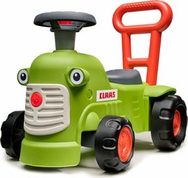 FALK - Odrážadlo a chodítko 2v1 traktor Claas svetlo zelený s volantom