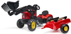 FALK - Šliapací traktor 2030M Red Supercharger pedal charger s odpojiteľnou vlečkou