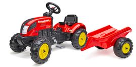 FALK - šliapací traktor 2058L Country Farmer s vlečkou - červený