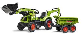 FALK - šliapací traktor 2070W Claas backhoe s prednou a zadnou lyžicou a prívesom