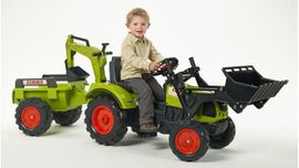 FALK - Šliapací traktor 2070Y Claas Arion 430 s nakladačom, rýpadlom a vlečkou