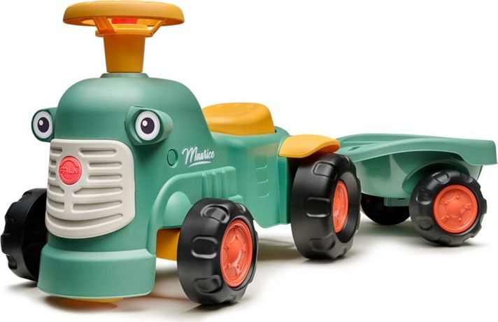 FALK - traktor baby Maurice zelený vintage s prívesom