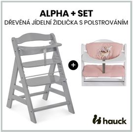 HAUCK - Alpha+ set 2v1 drevená stolička, grey + poťah Sweety
