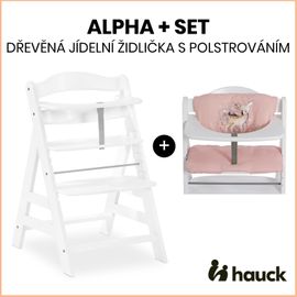 HAUCK - Alpha+ set 2v1 drevená stolička, white + poťah Sweety