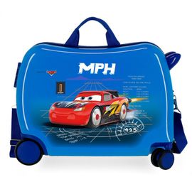 JOUMMA BAGS - Detský cestovný kufor na kolieskach / odrážadlo DISNEY CARS Blue, 2089821